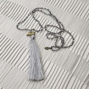 5 for $25! Zacasha Gray Long Tassle Necklace